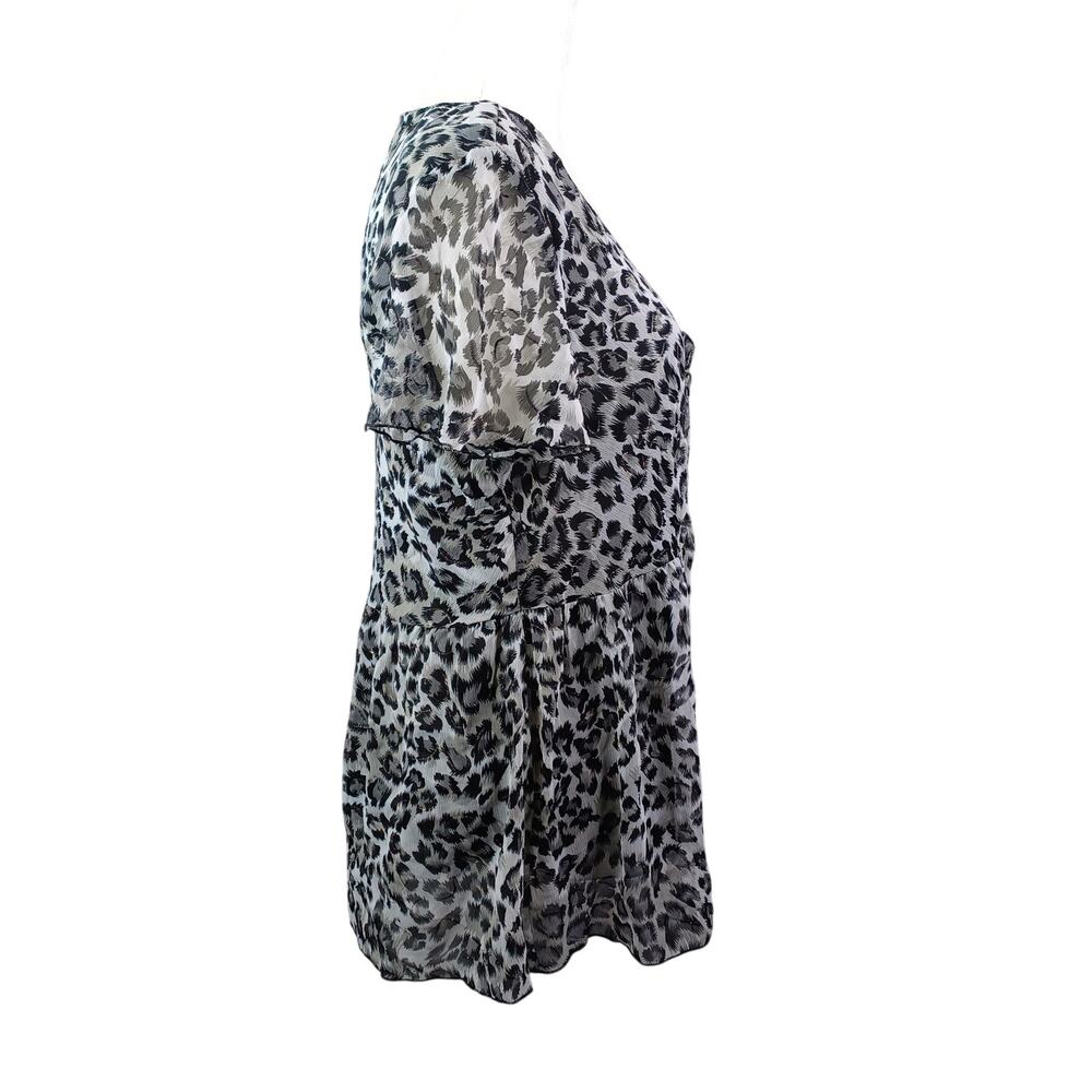 Vintage Resume Y2K Babydoll Top Size L Whimsigoth Animal Print Dark Fairy Indie - Picture 3 of 12
